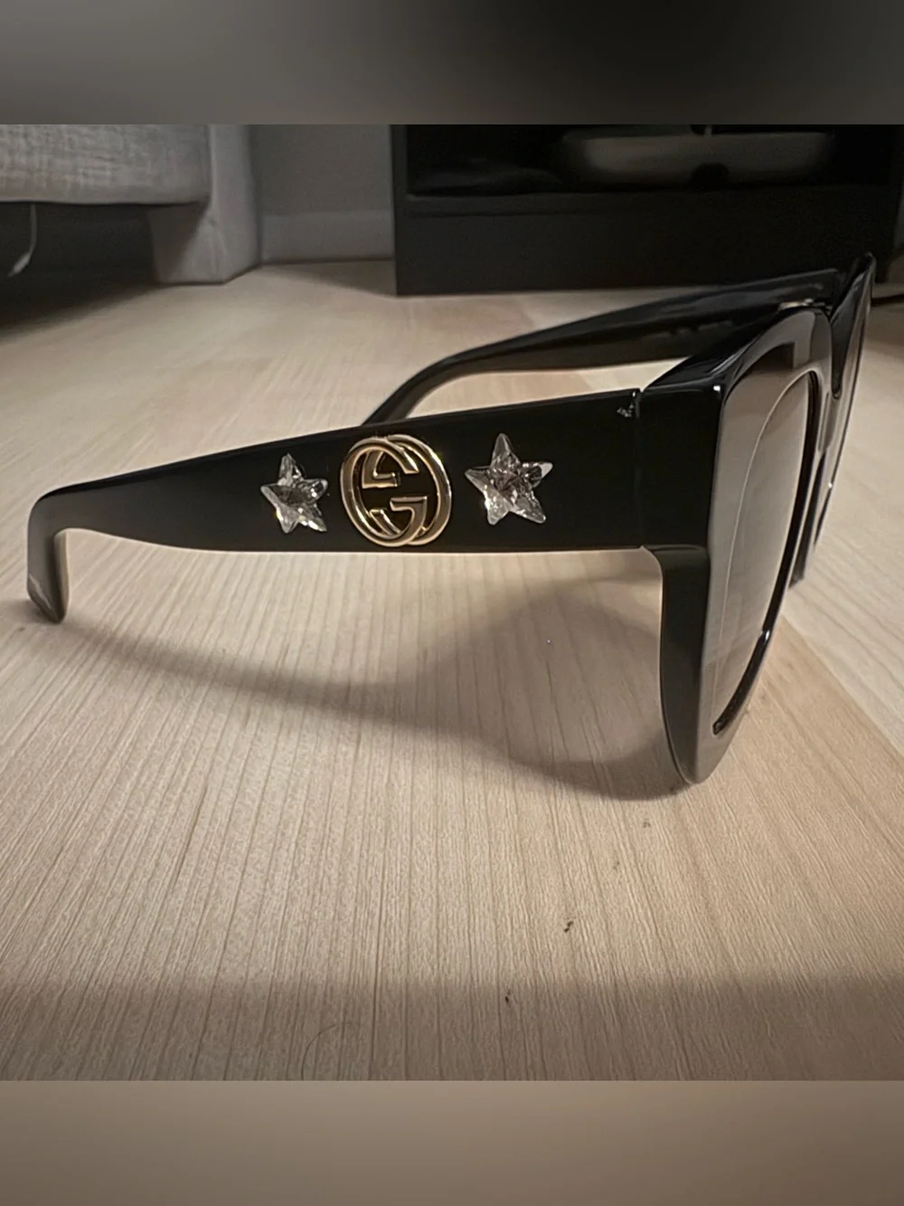 Gucci GG0208S Women’s Black Sunglasses with Gradient Gray Lenses